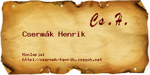 Csermák Henrik névjegykártya